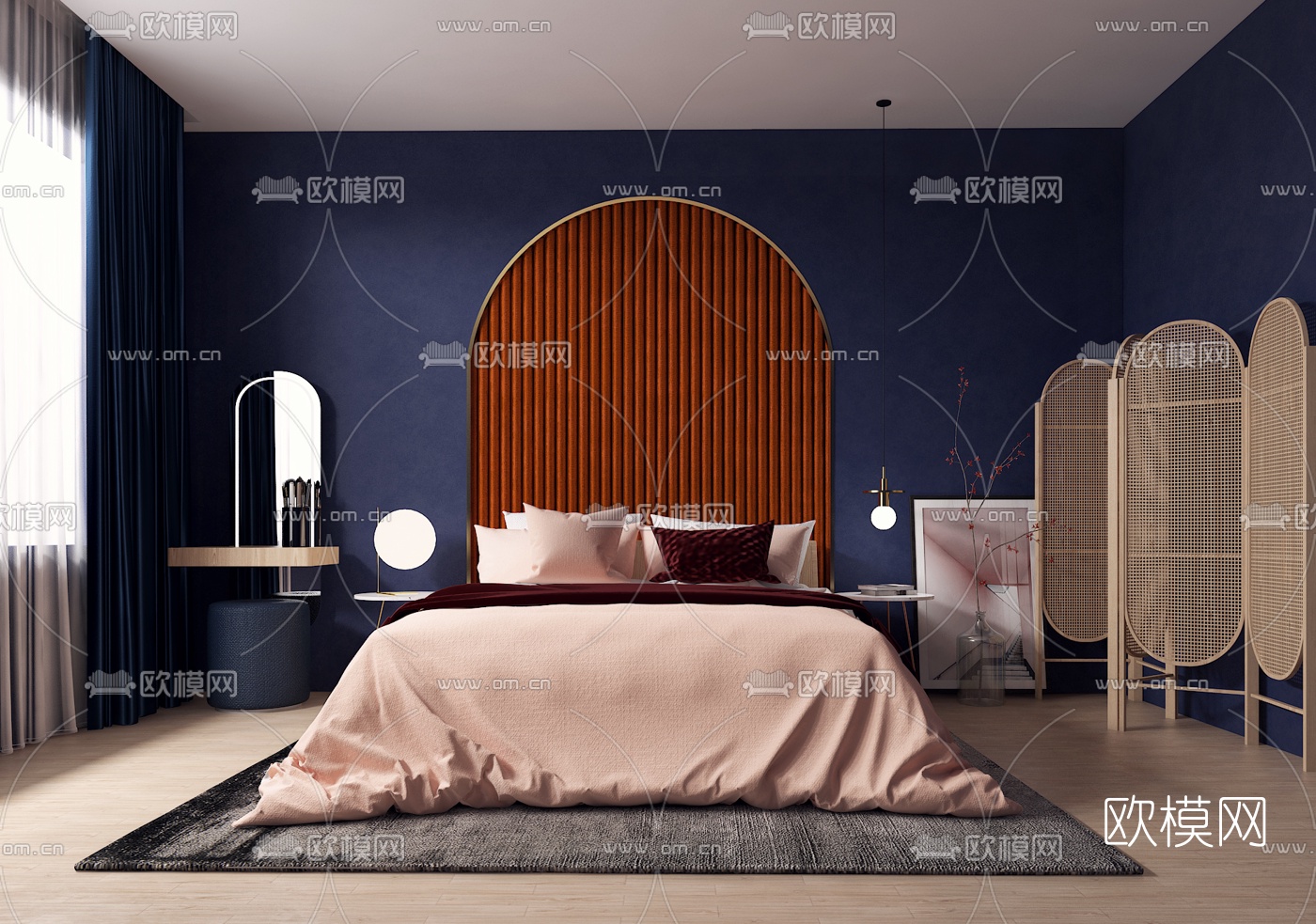 后现代简约卧室3d模型下载