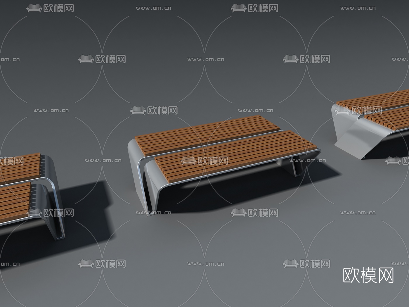 现代公用椅公园椅3d模型