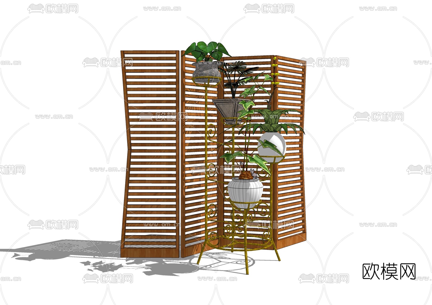 欧式金属花架免费su模型下载