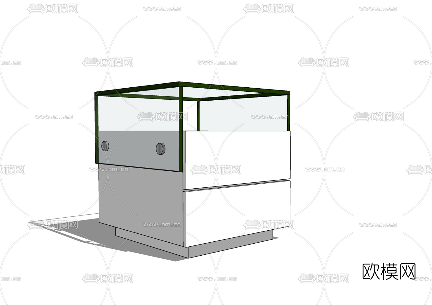 现代简约床头柜免费su模型下载