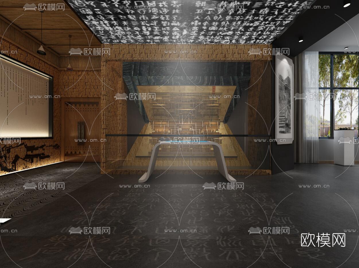 现代民俗博物馆展厅3d模型