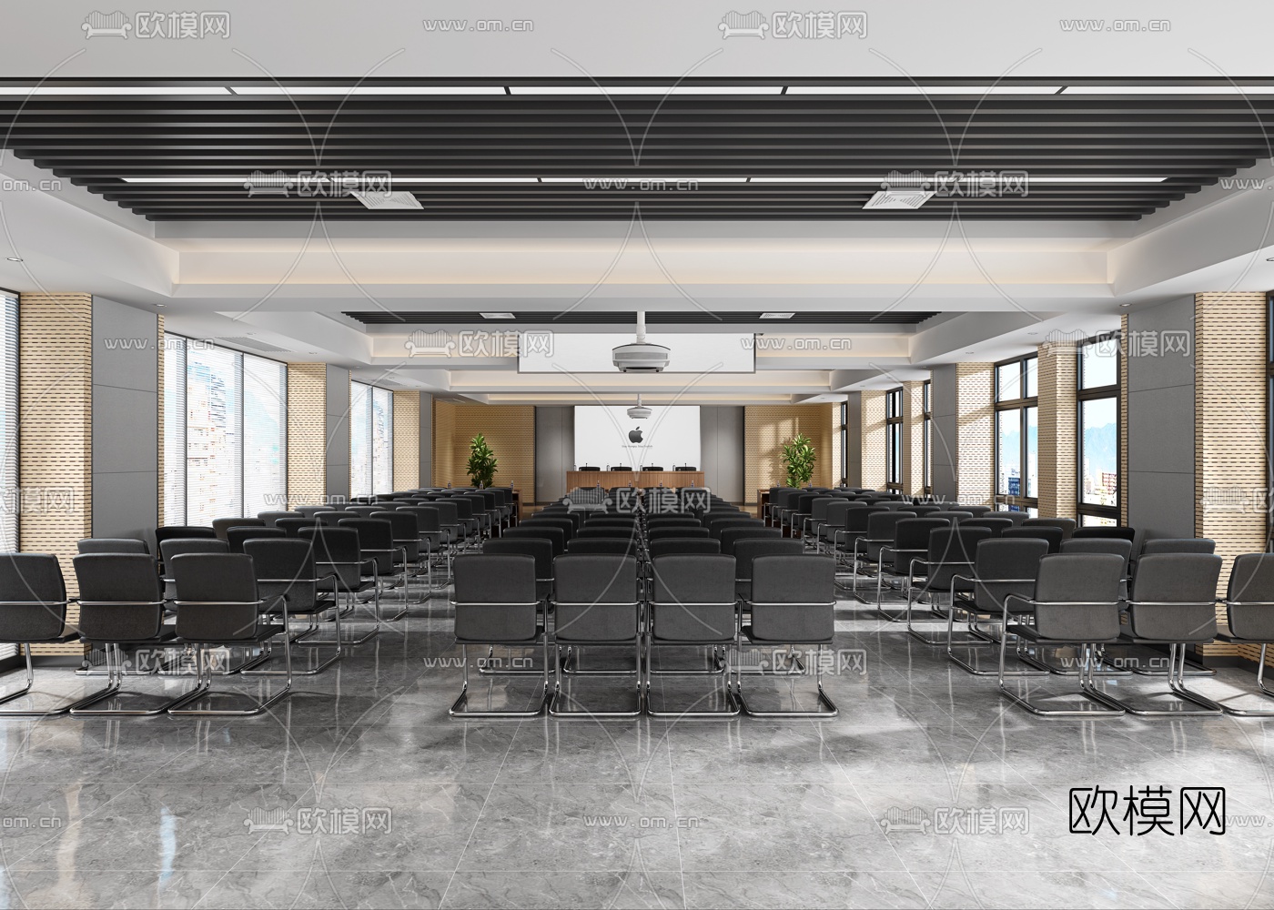 现代报告厅多功能会议厅3d模型-免费3dmax模型库-欧模网