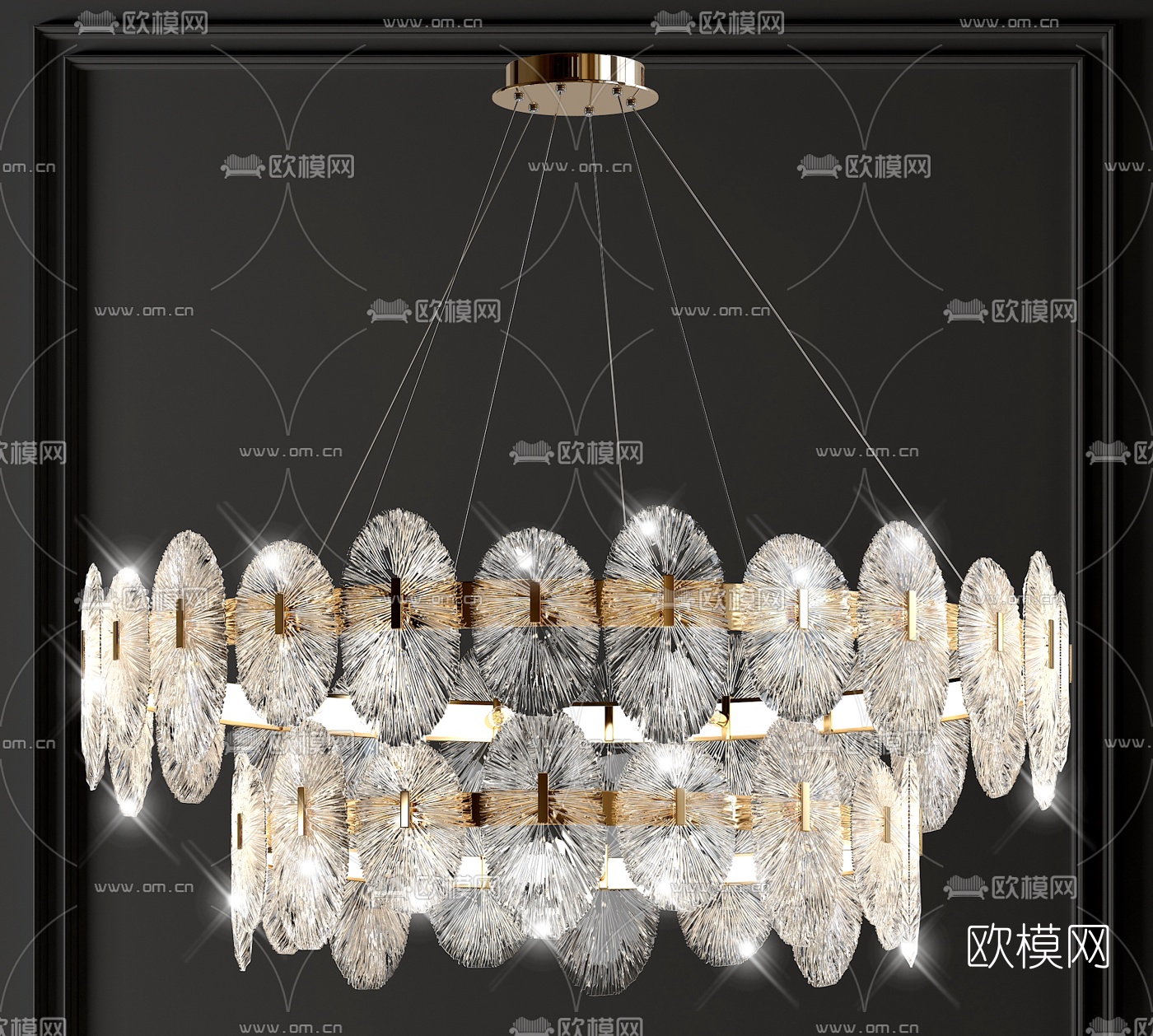 现代轻奢水晶吊灯3d模型下载
