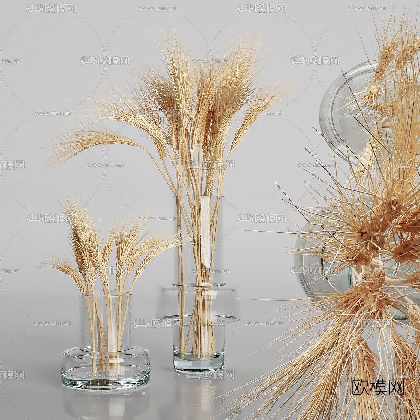 北欧玻璃花瓶麦穗3d模型下载（渲染图1）