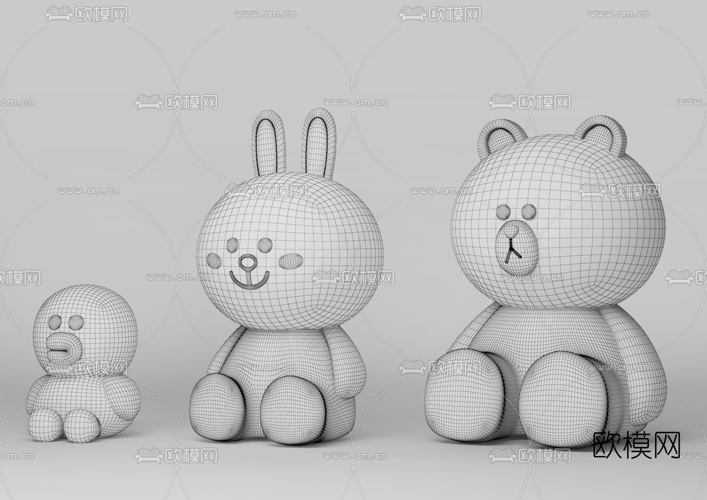 现代熊儿童玩具3d模型
