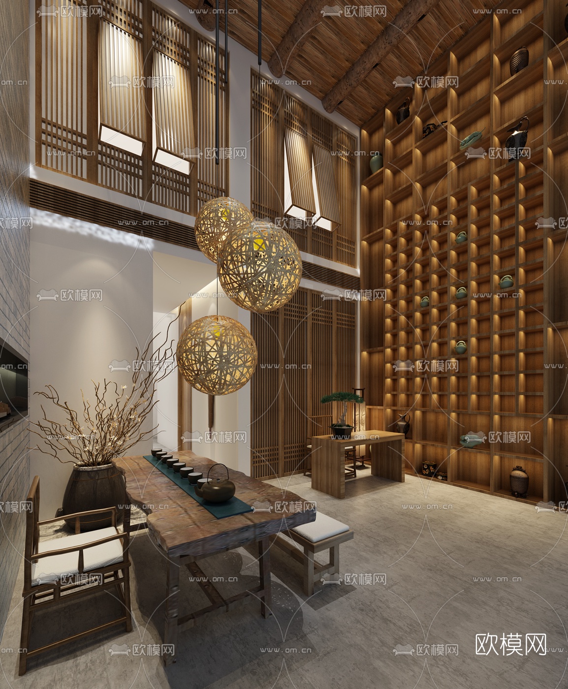 中式茶会所3D模型
