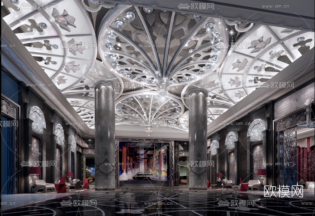 欧式酒店大堂3D模型
