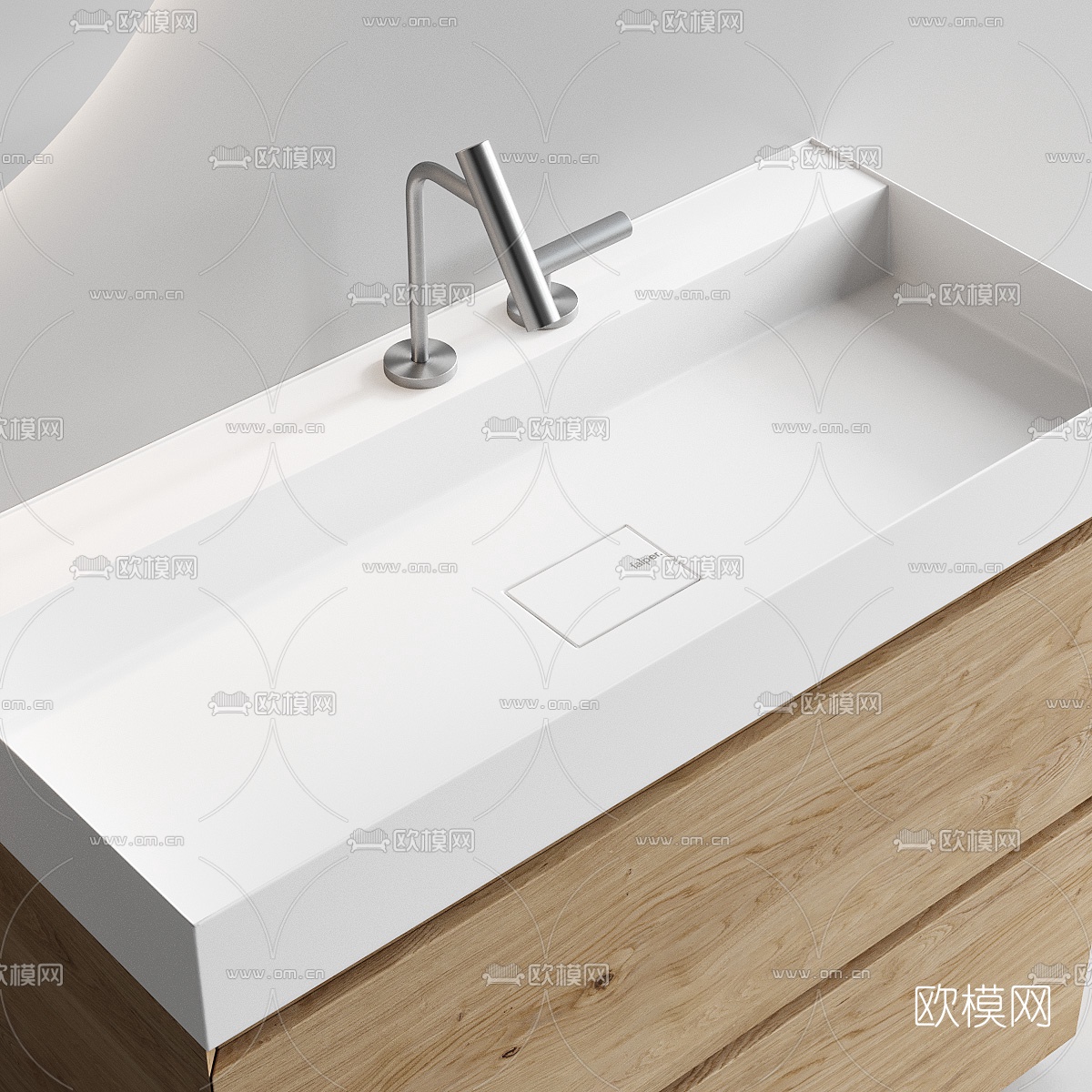 北欧洗手台浴室柜3d模型下载（渲染图2）