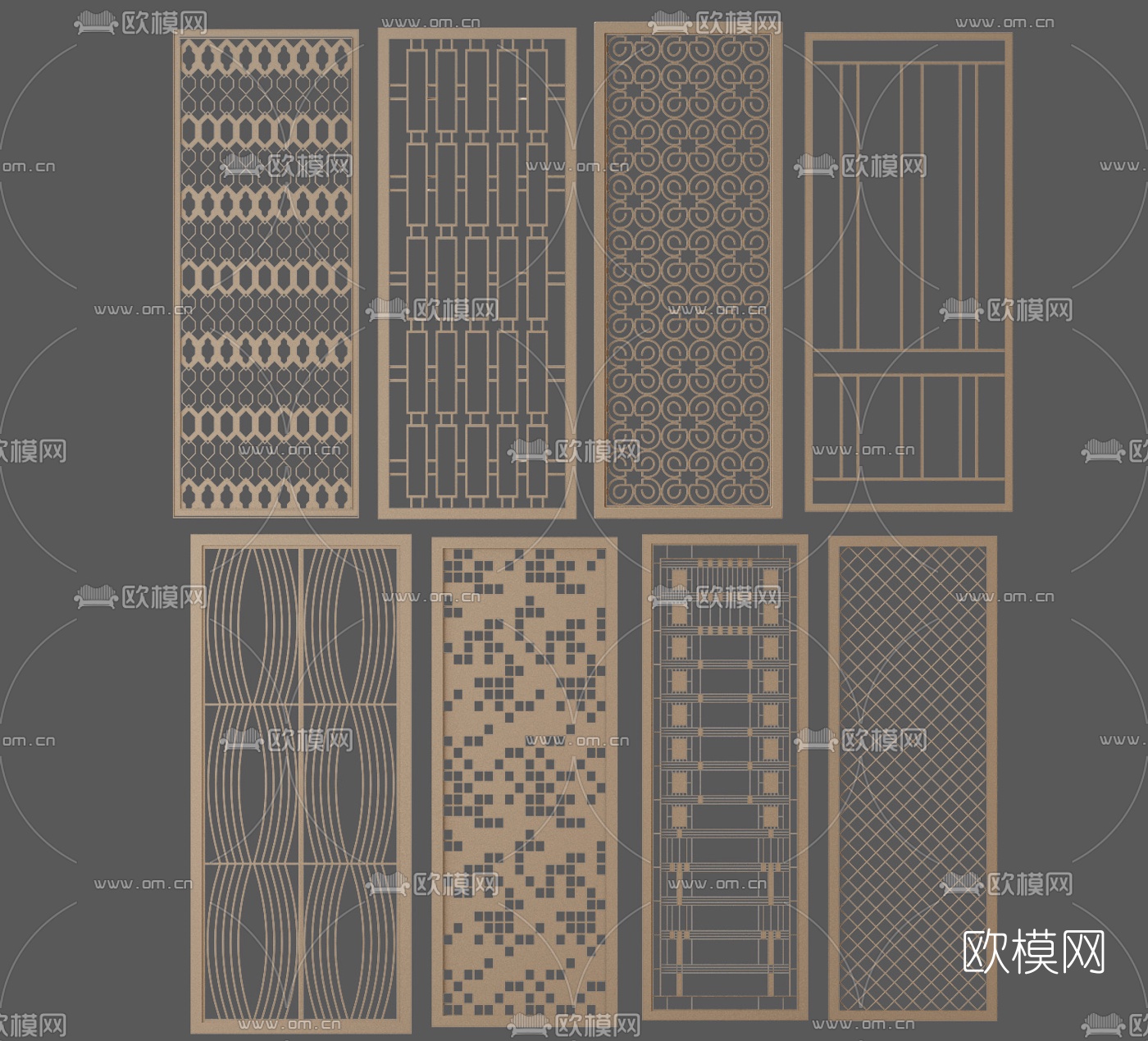 现代屏风隔断3d模型