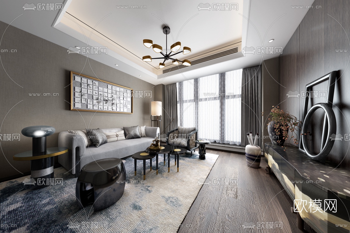集艾设计 现代售楼处VIP室3d模型
