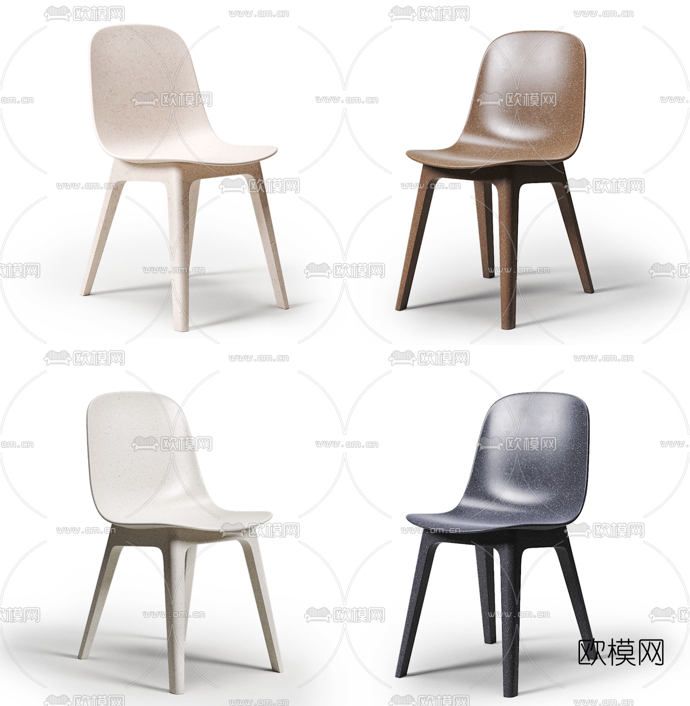 宜家 北欧实木单椅3d模型下载