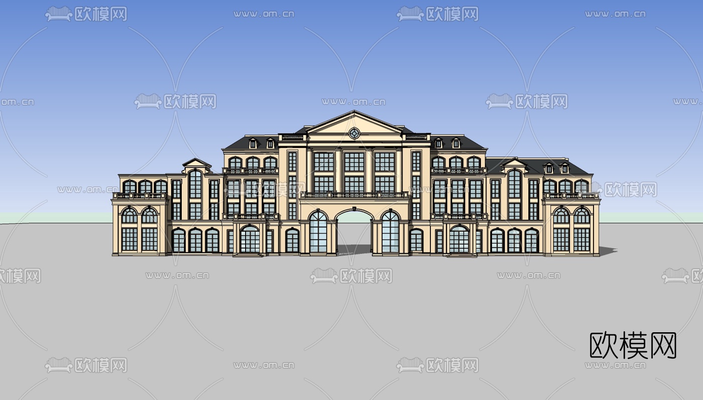 欧式酒店su模型下载