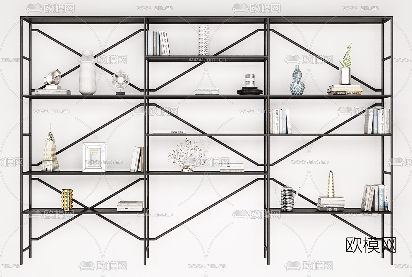 北欧铁艺置物架3d模型下载（渲染图2）