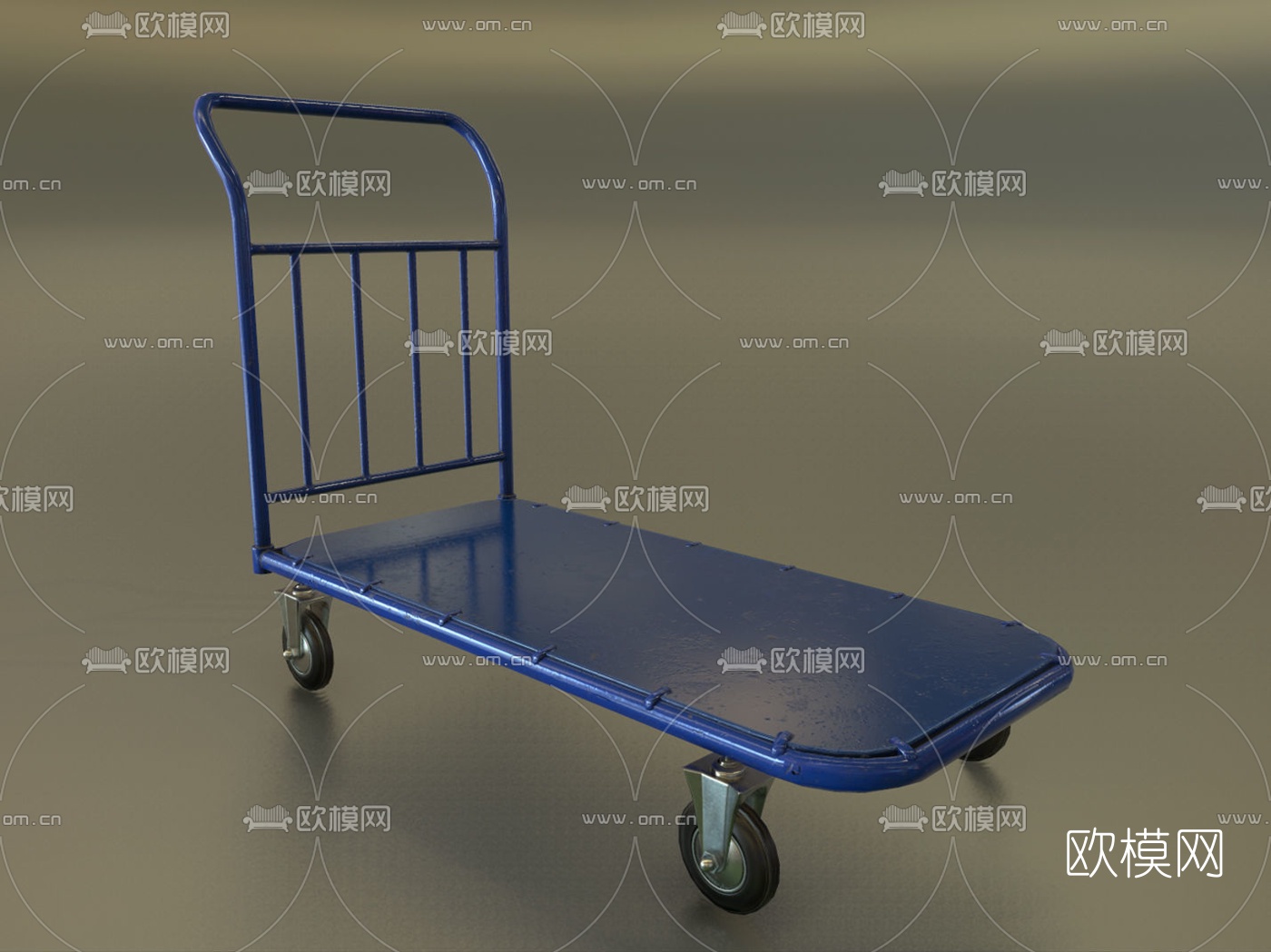 现代手推车3d模型
