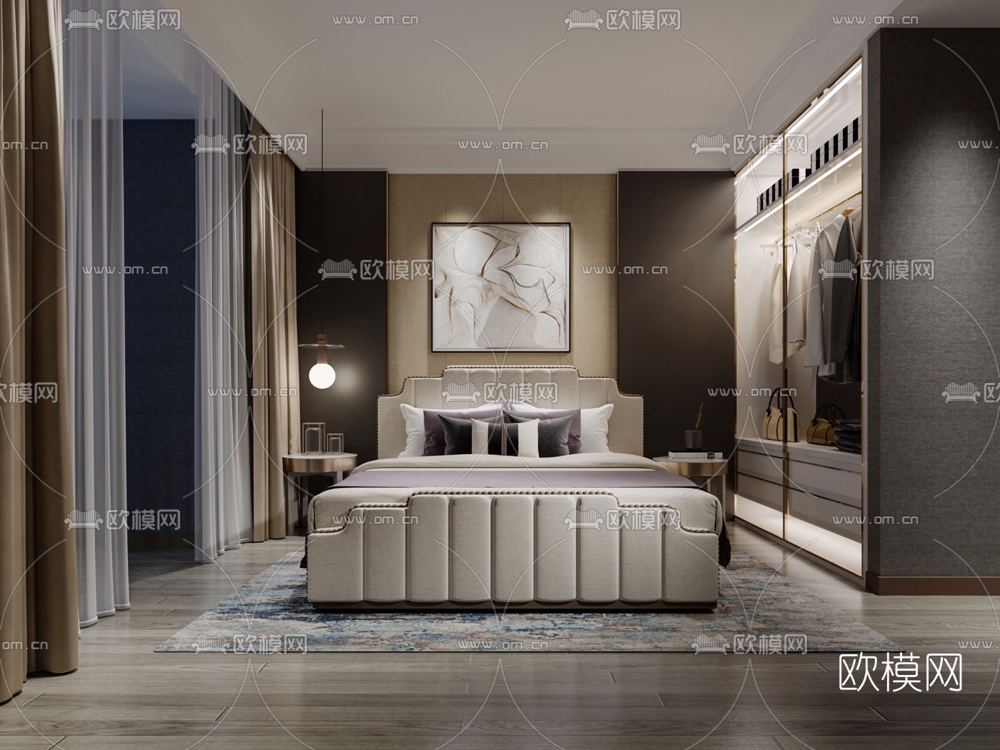 后现代卧室3d模型下载