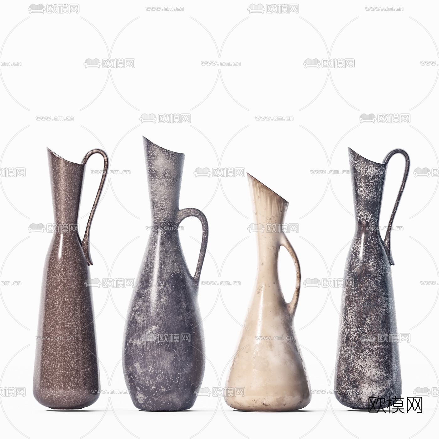 现代陶瓷组合3d模型下载