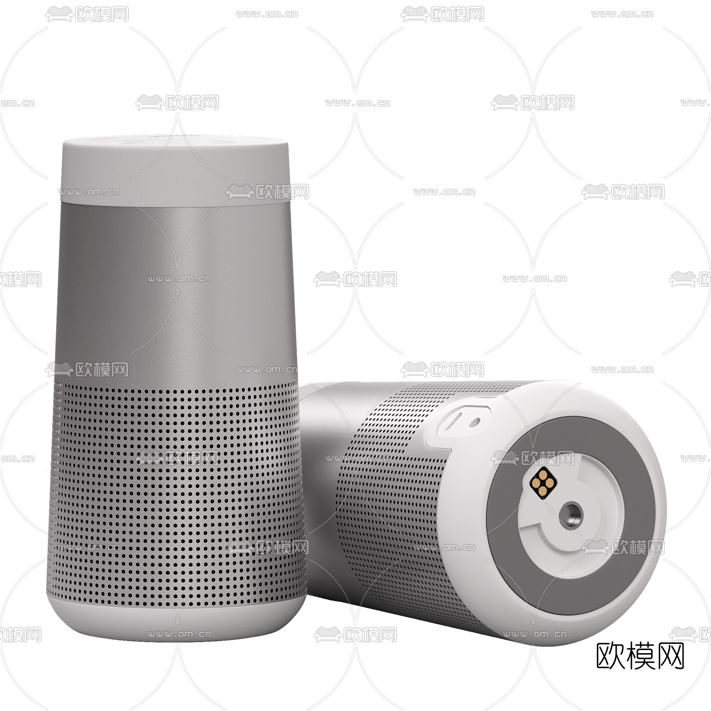 现代桌面小型金属音响3d模型