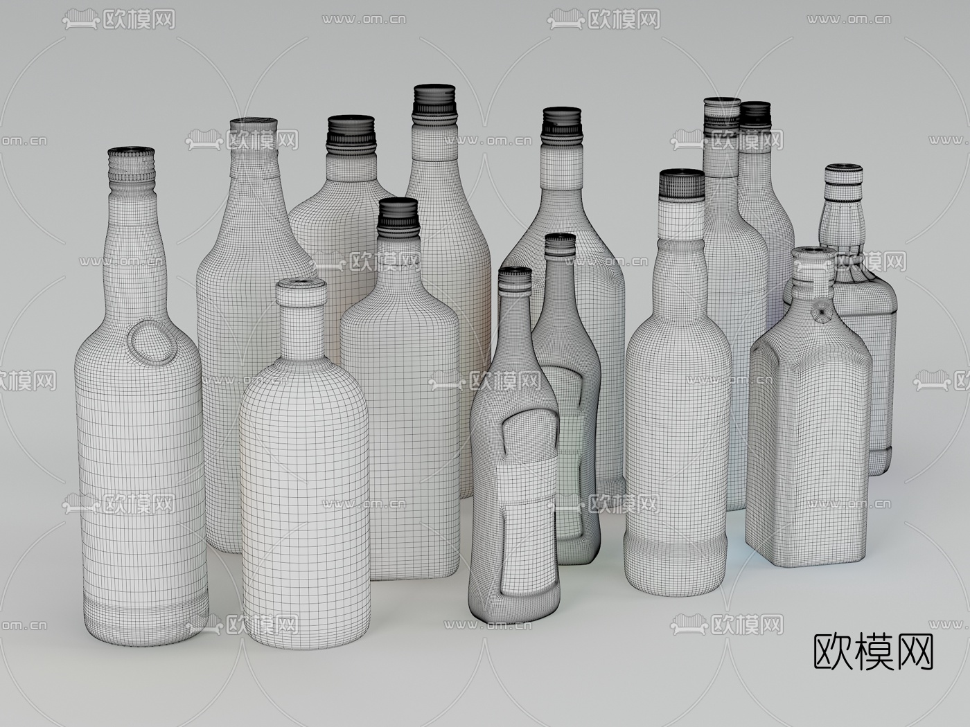 现代酒水饮料3d模型