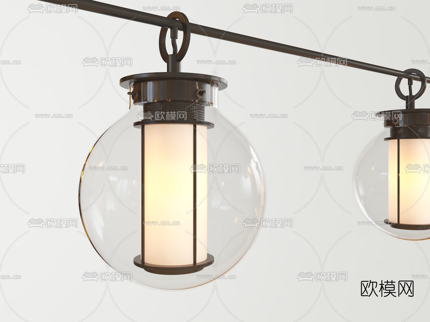 现代金属球形多头吊灯3d模型下载_ID10616650_3dmax免费模型-欧模网