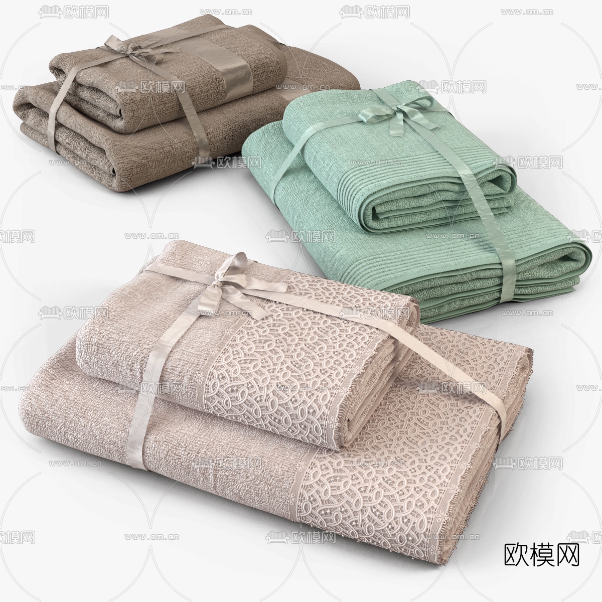 现代毛巾组合3D模型