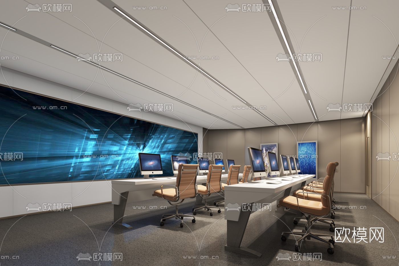 现代监控指挥中心3d模型