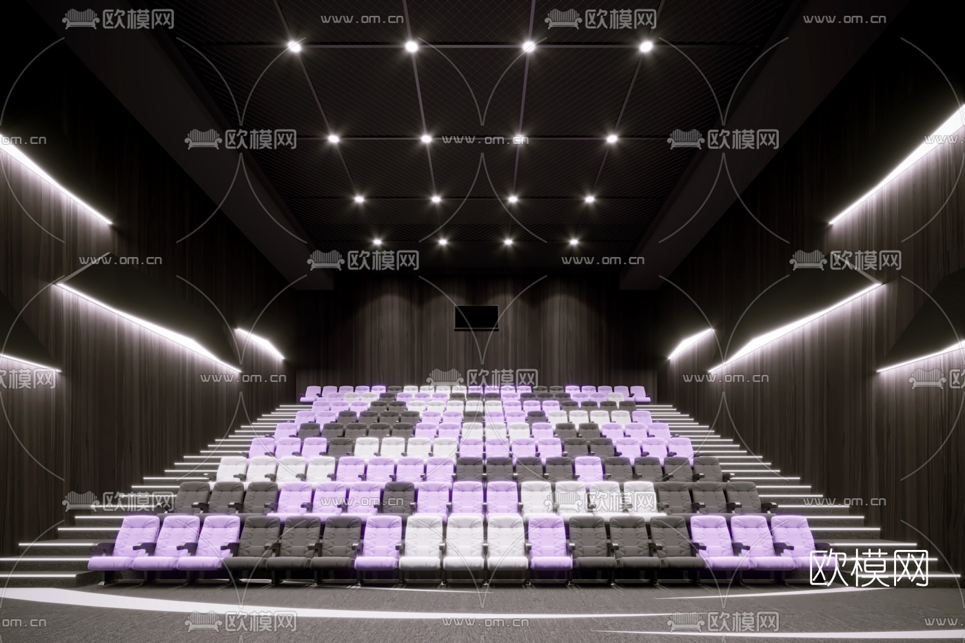 现代电影院放映厅3d模型