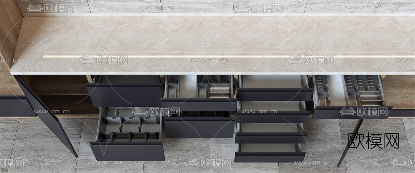 现代橱柜3D模型