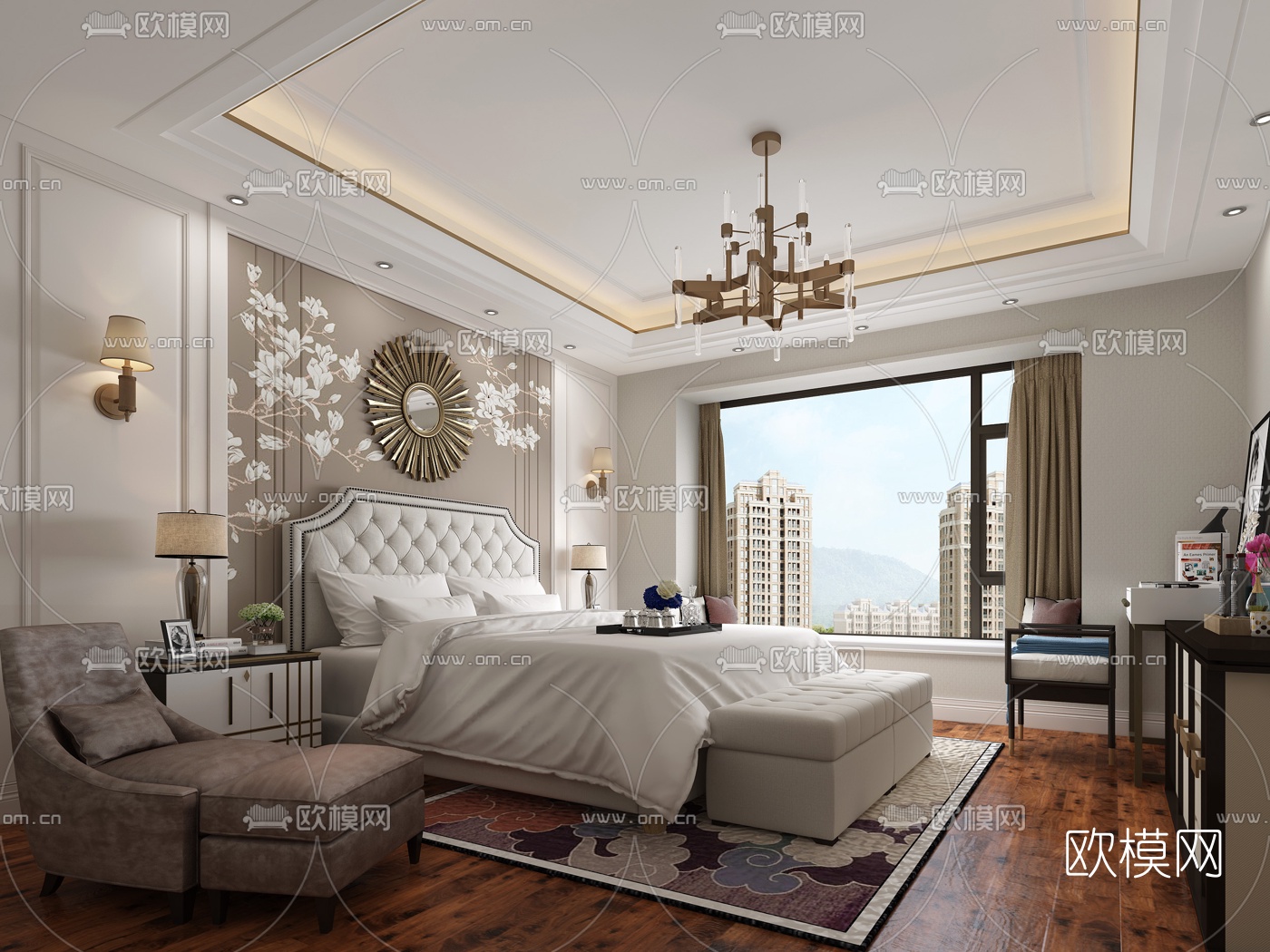 后现代卧室3D模型下载