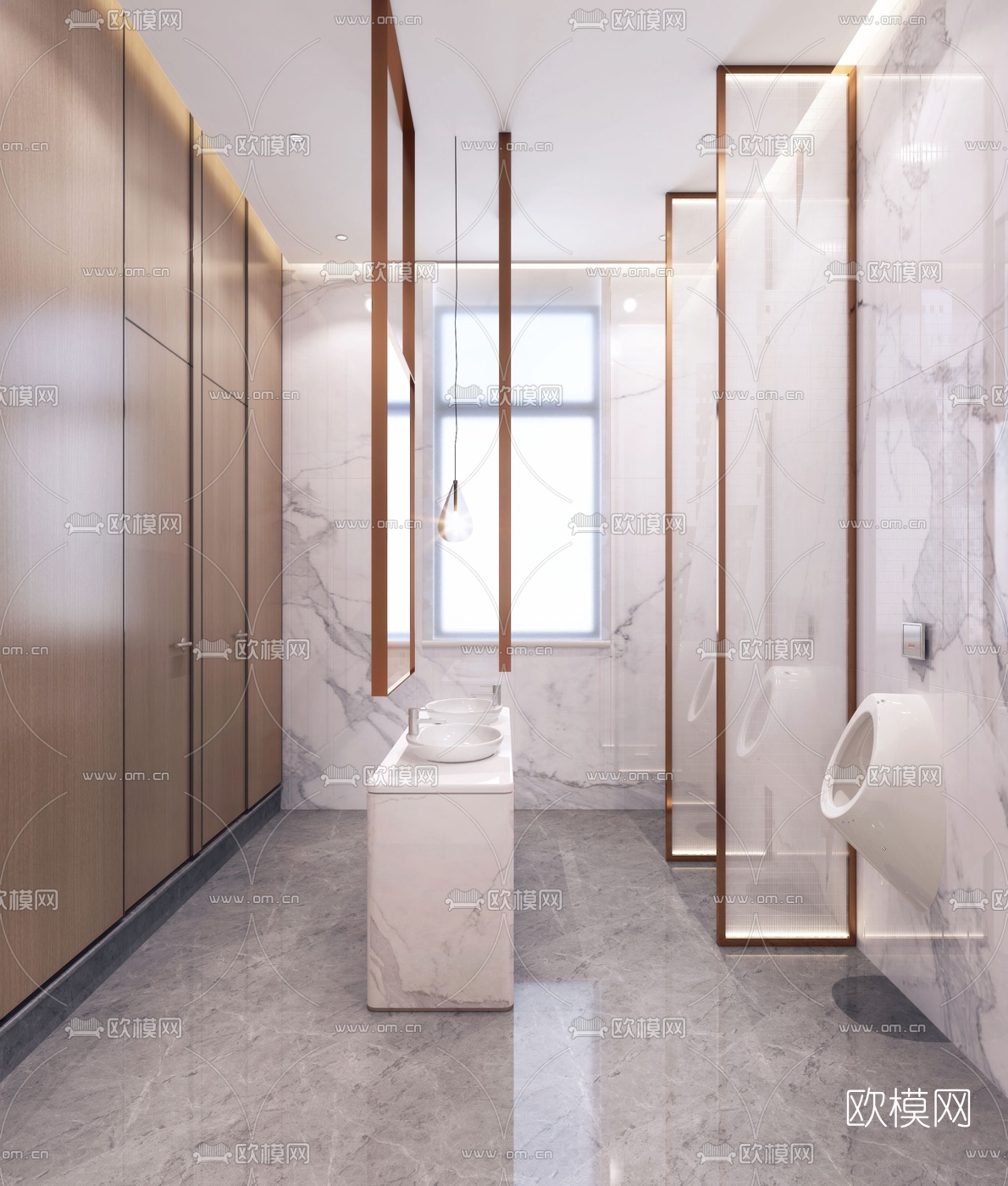 现代公共卫生间3d模型下载