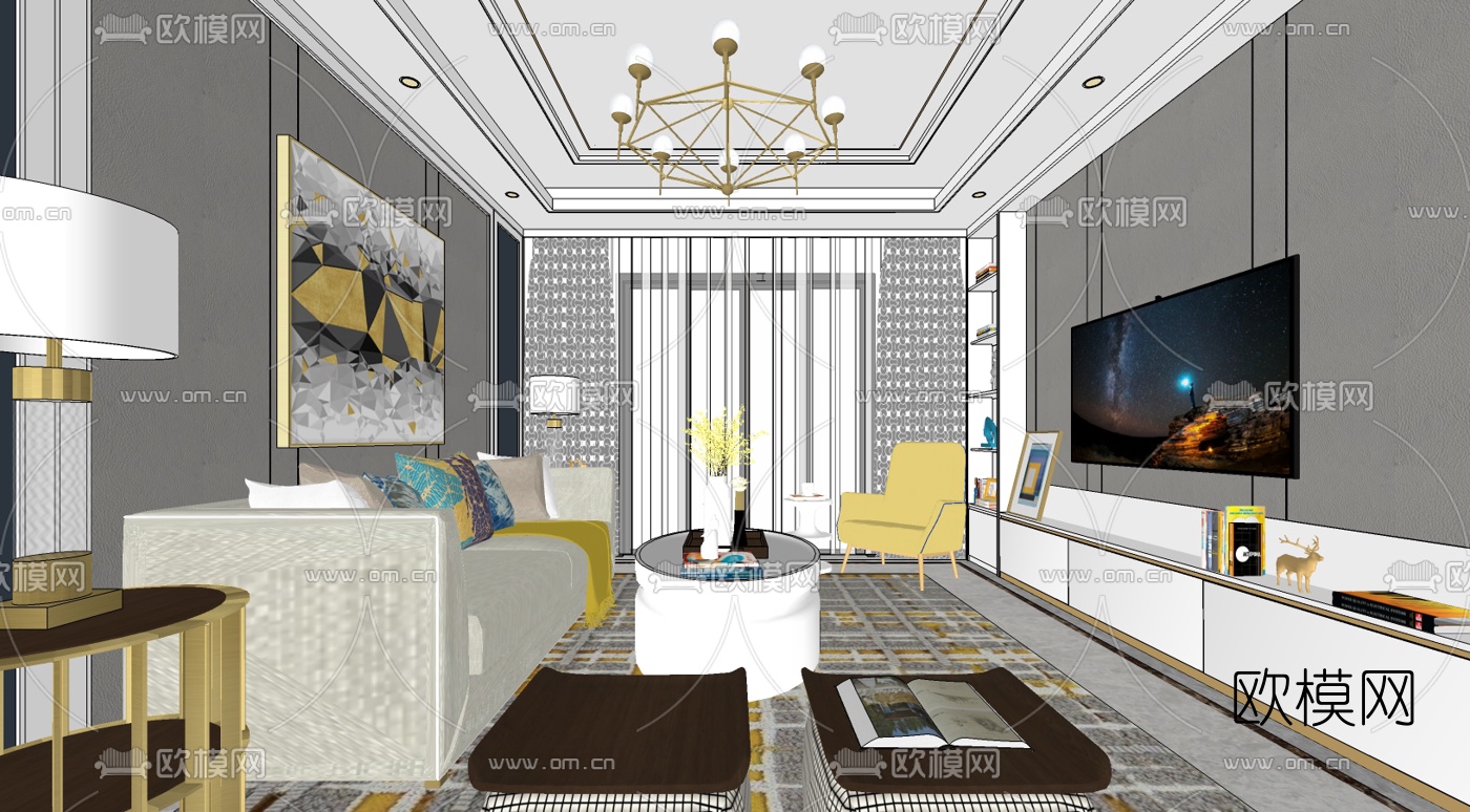 北欧客餐厅免费su模型