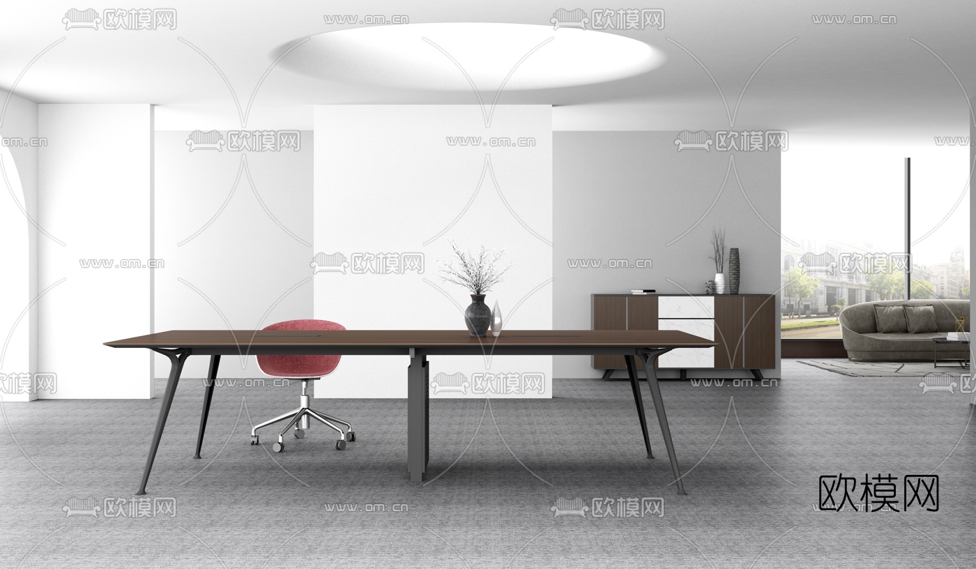 现代办公会议桌3d模型