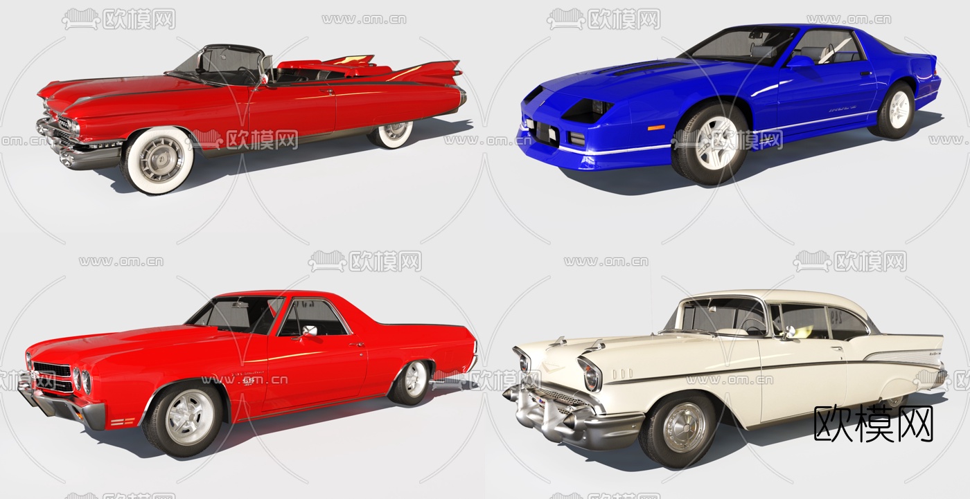 欧式复古老爷车3d模型下载