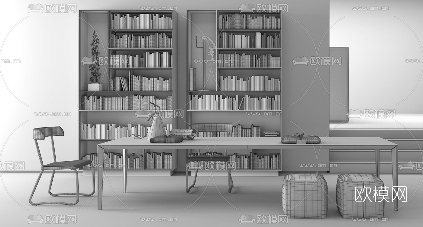 意大利Molteni&C品牌 现代餐桌椅组合3d模型