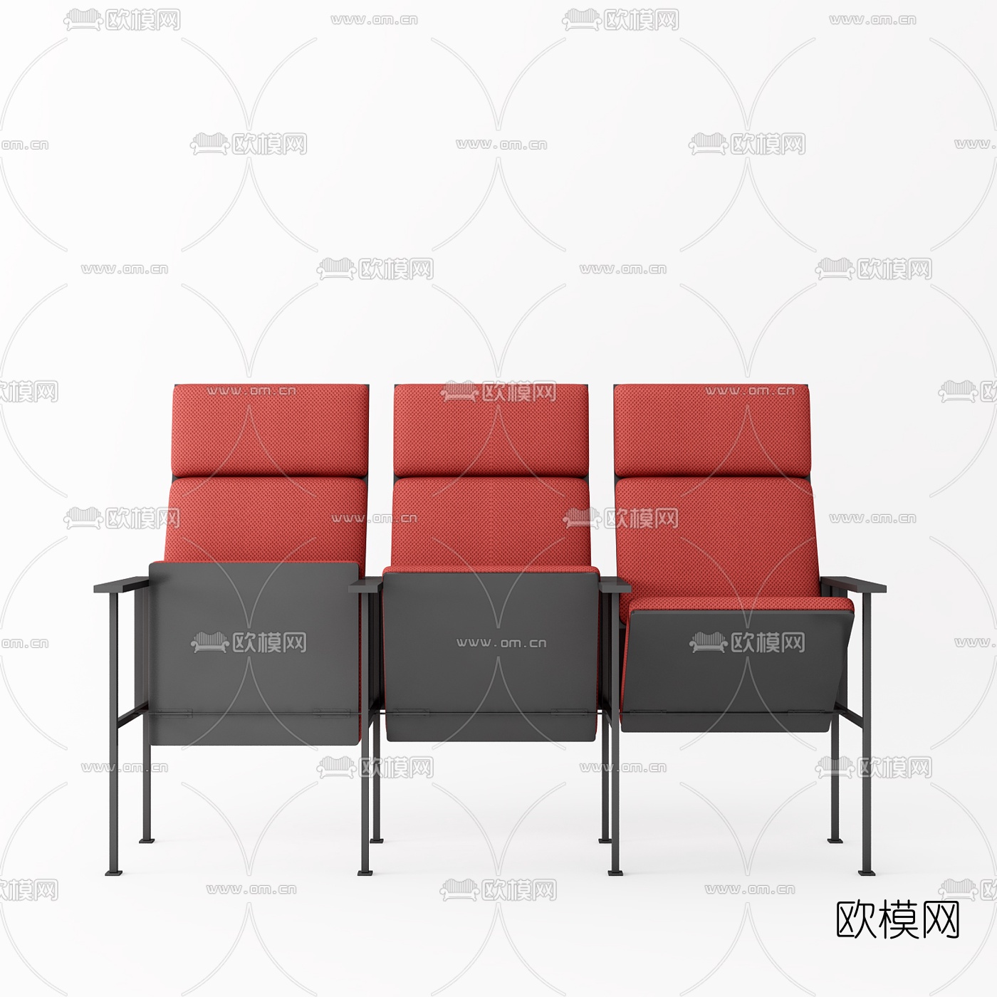 现代简约礼堂椅3d模型下载（渲染图1）