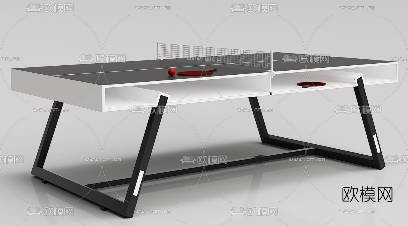 现代储物乒乓球桌3d模型下载