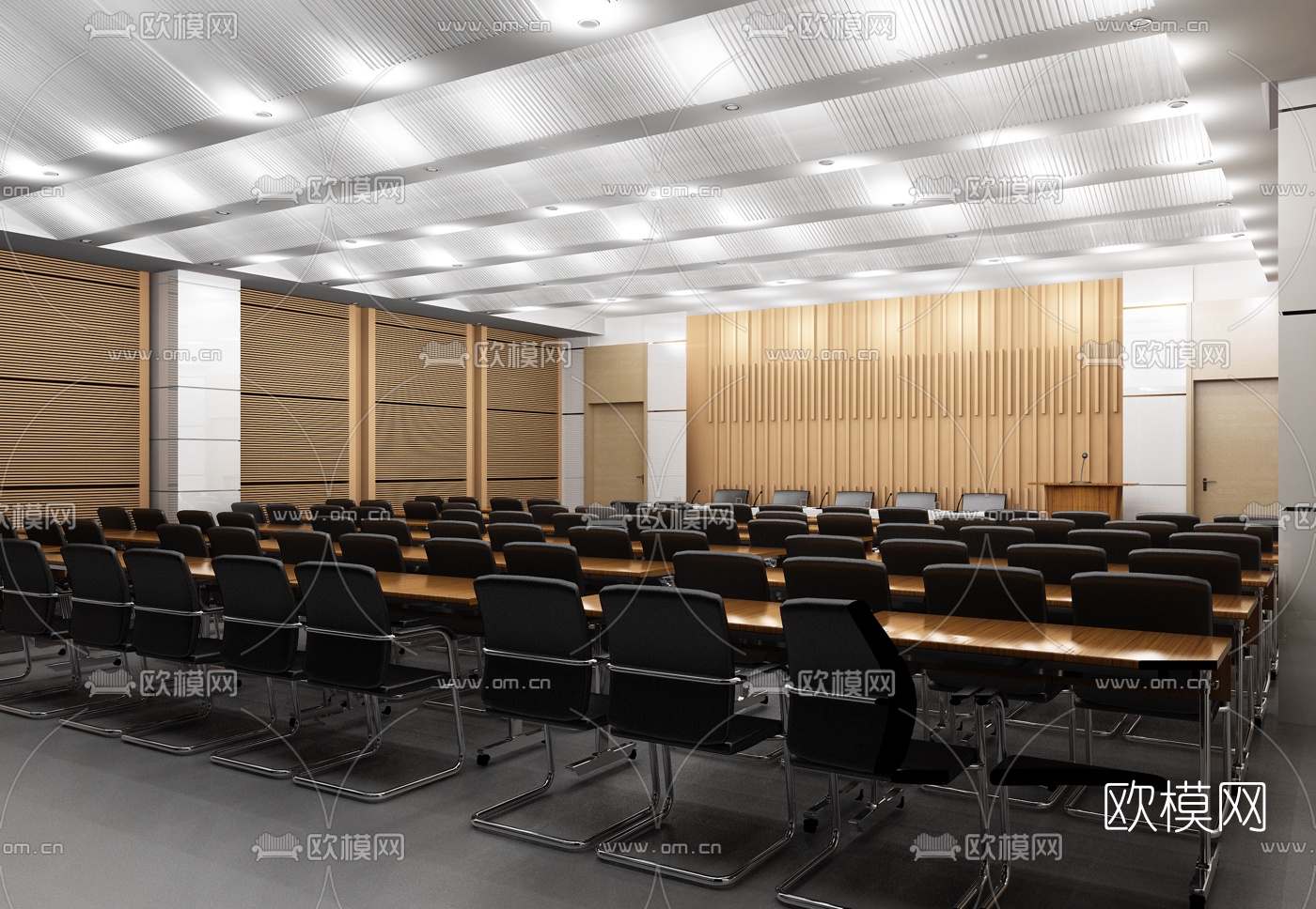 现代会议室报告厅3D模型