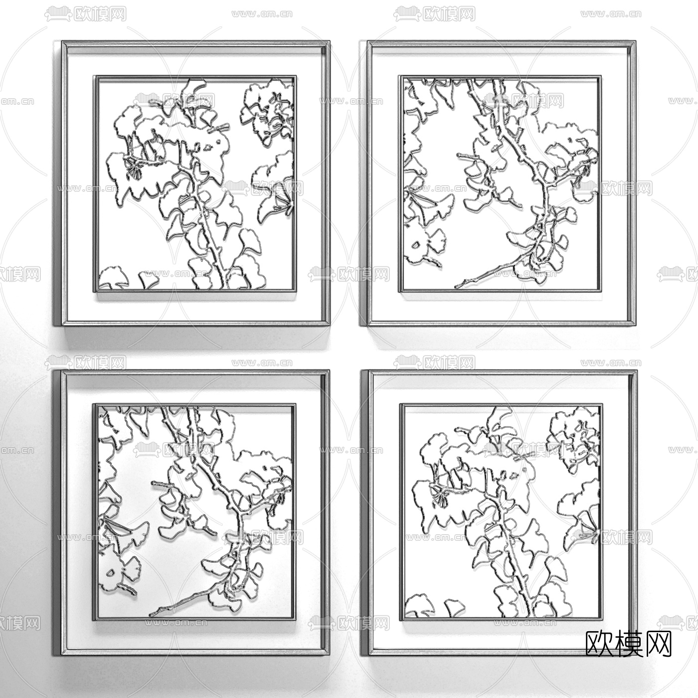 现代工艺装饰挂画3d模型