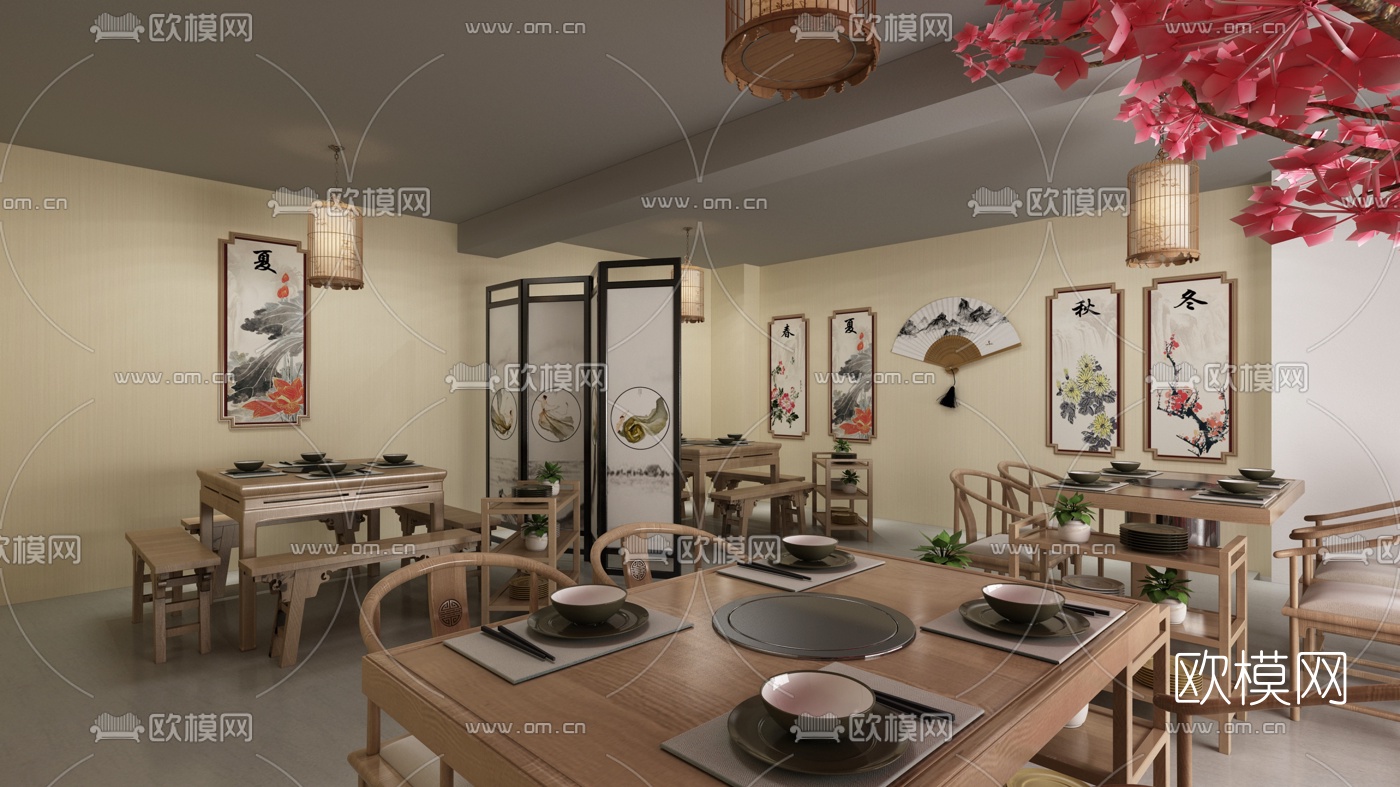 新中式火锅店3d模型