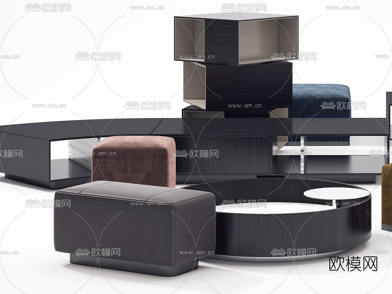 意大利Minotti现代茶几角几脚踏3d模型下载（渲染图4）