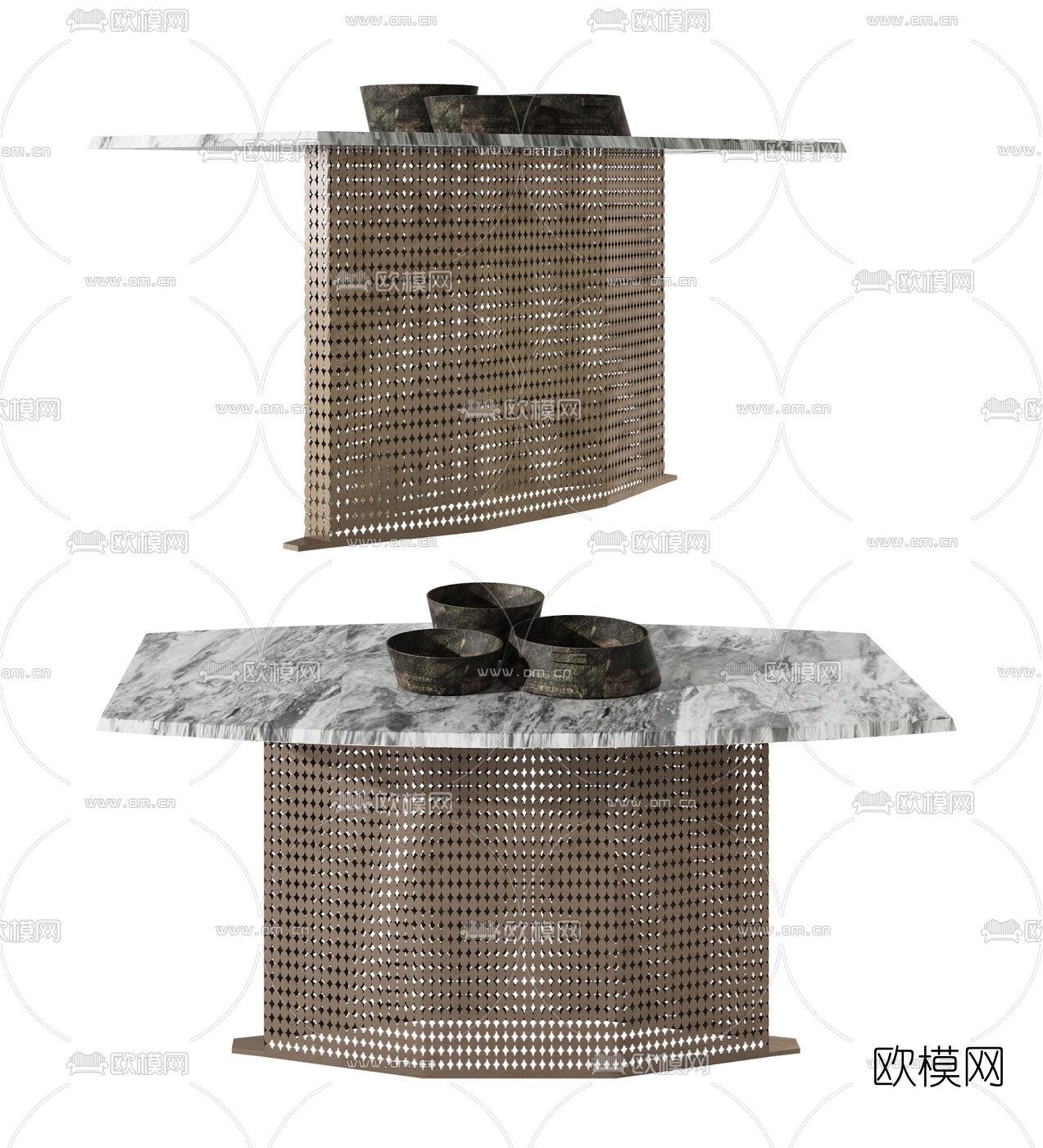 现代端景台3d模型