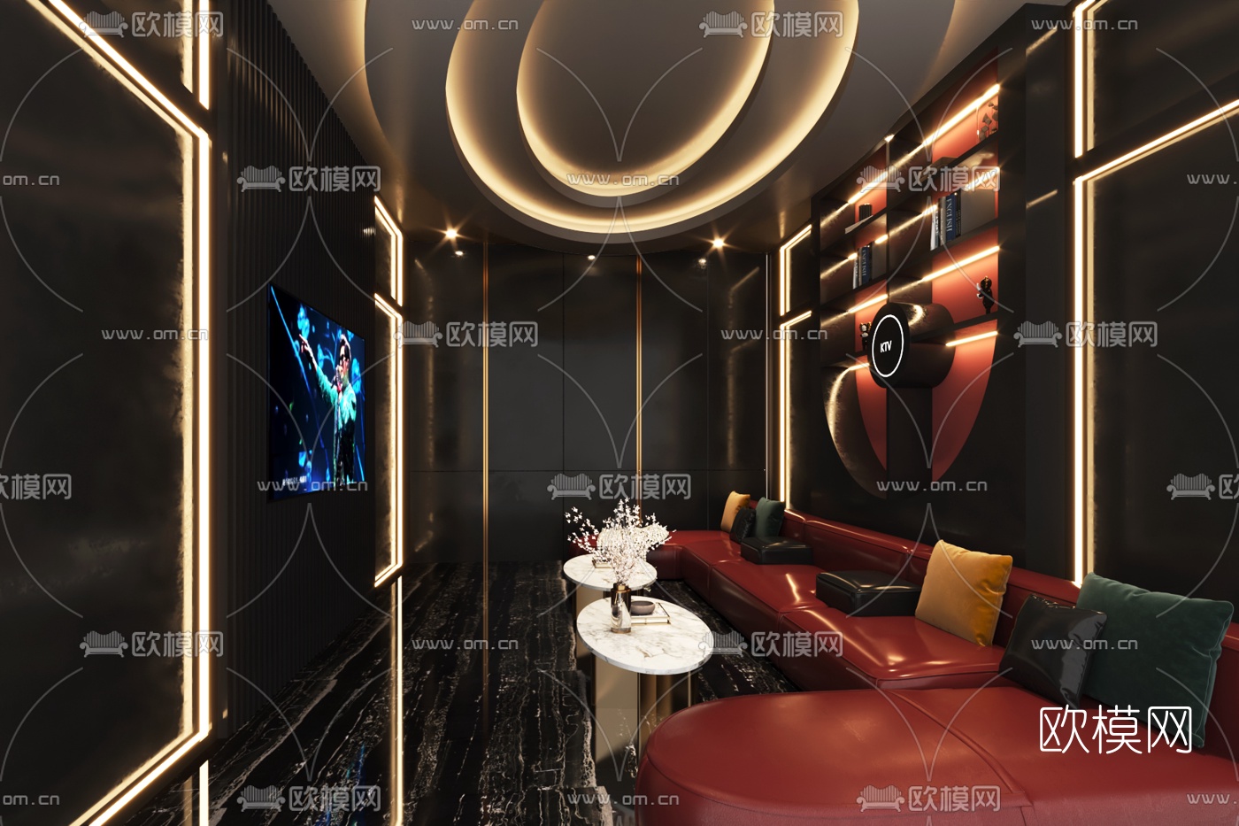 现代KTV包房3d模型下载
