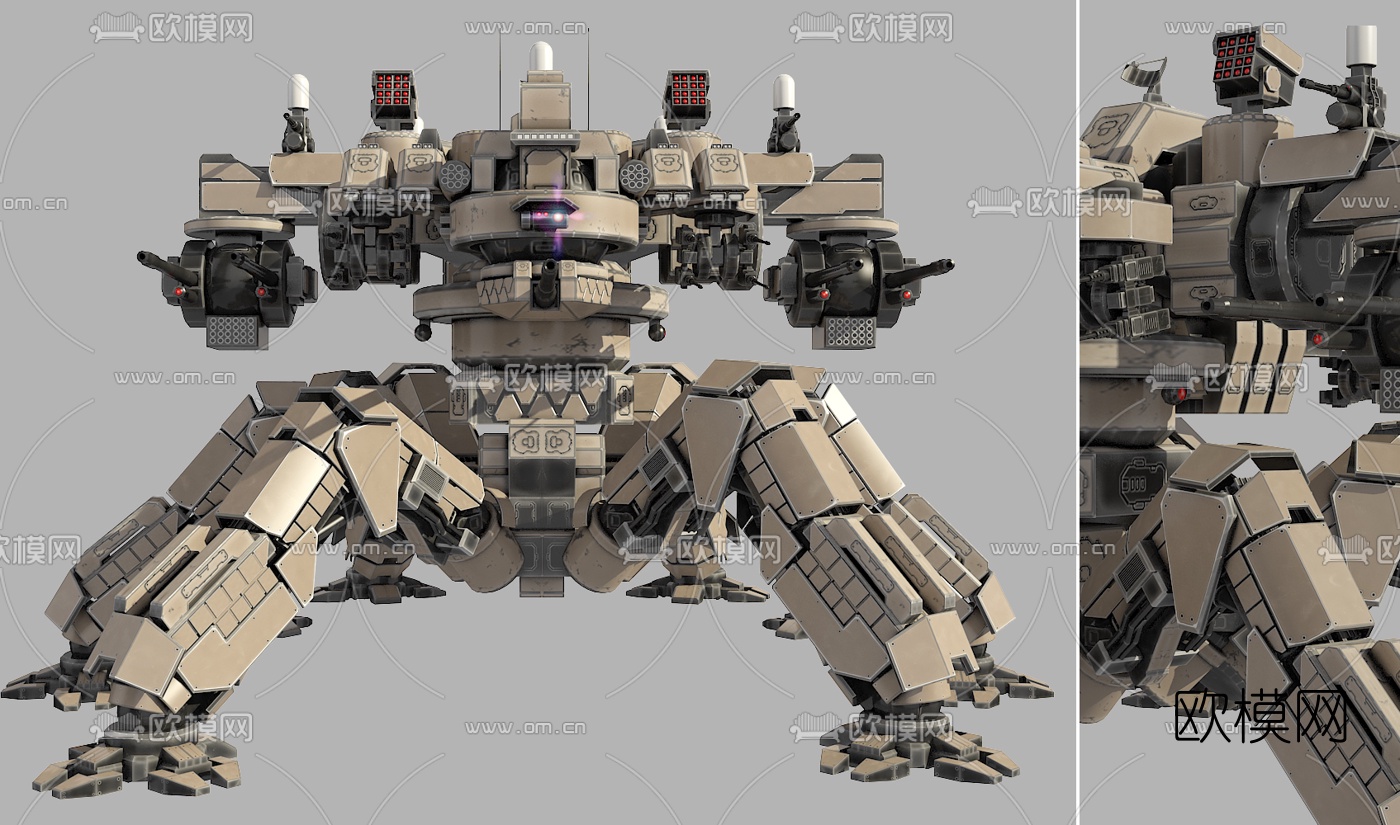 軍事鐵甲裝甲機器人3d模型下載