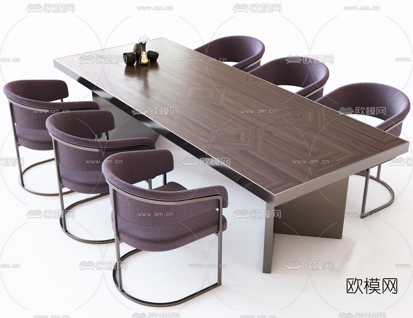 意大利Visionnaire现代餐桌椅组合3D模型下载（渲染图1）
