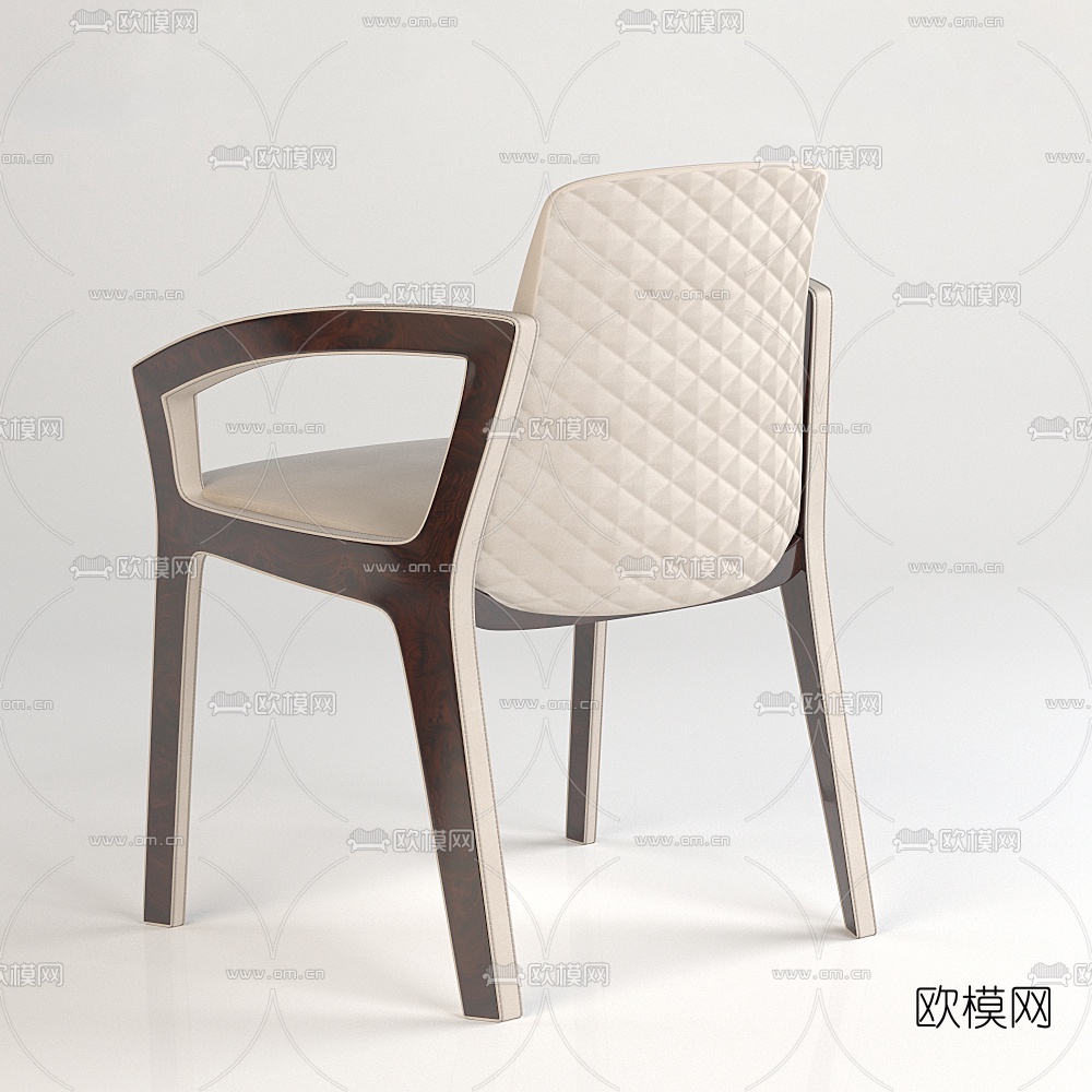 简欧宾利餐桌椅组合3d模型下载（渲染图2）