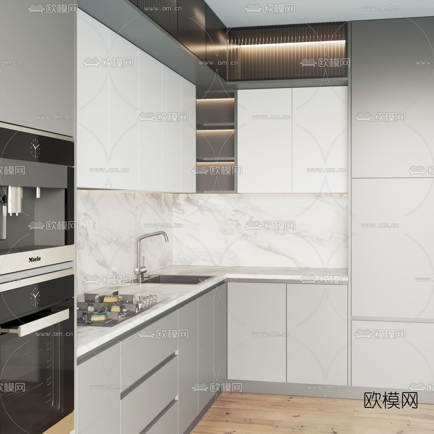 现代厨房橱柜3d模型