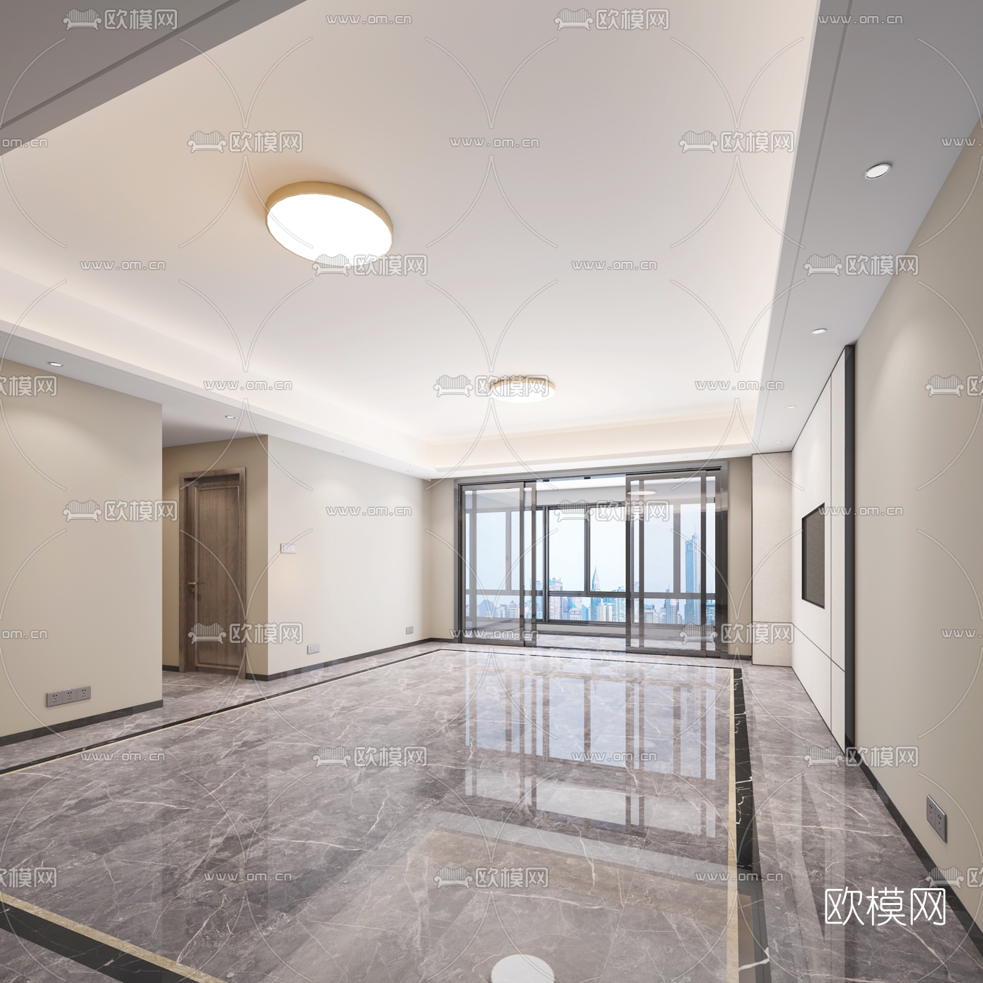 后现代客厅餐厅3d模型