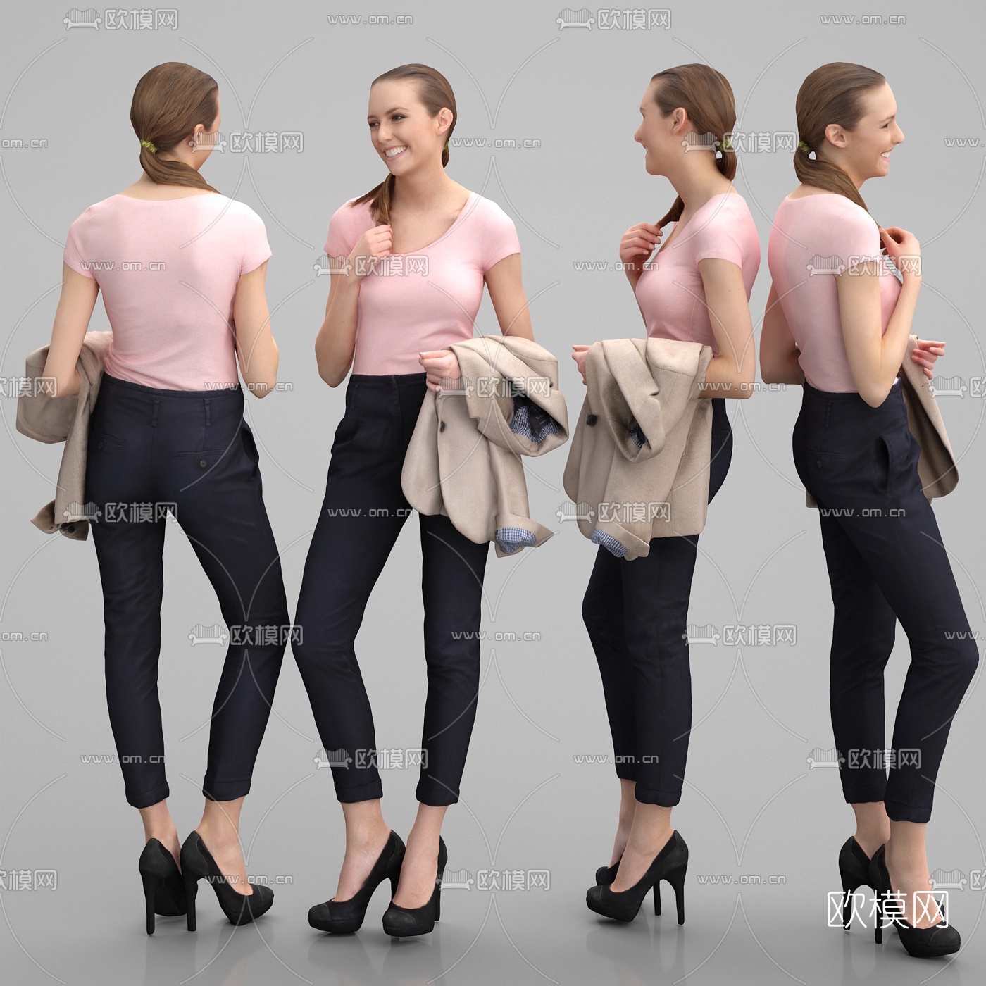 现代站姿女人3d模型