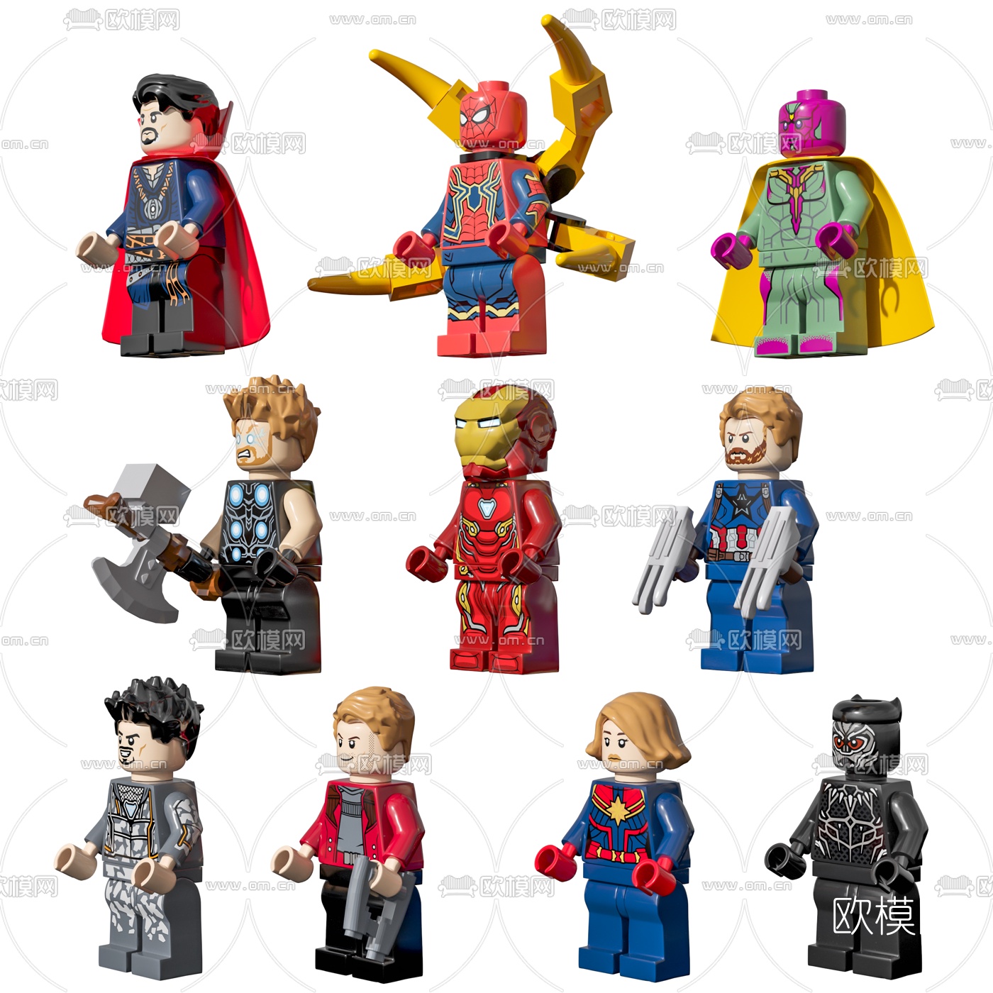 现代积木人物玩具3d模型下载（渲染图1）