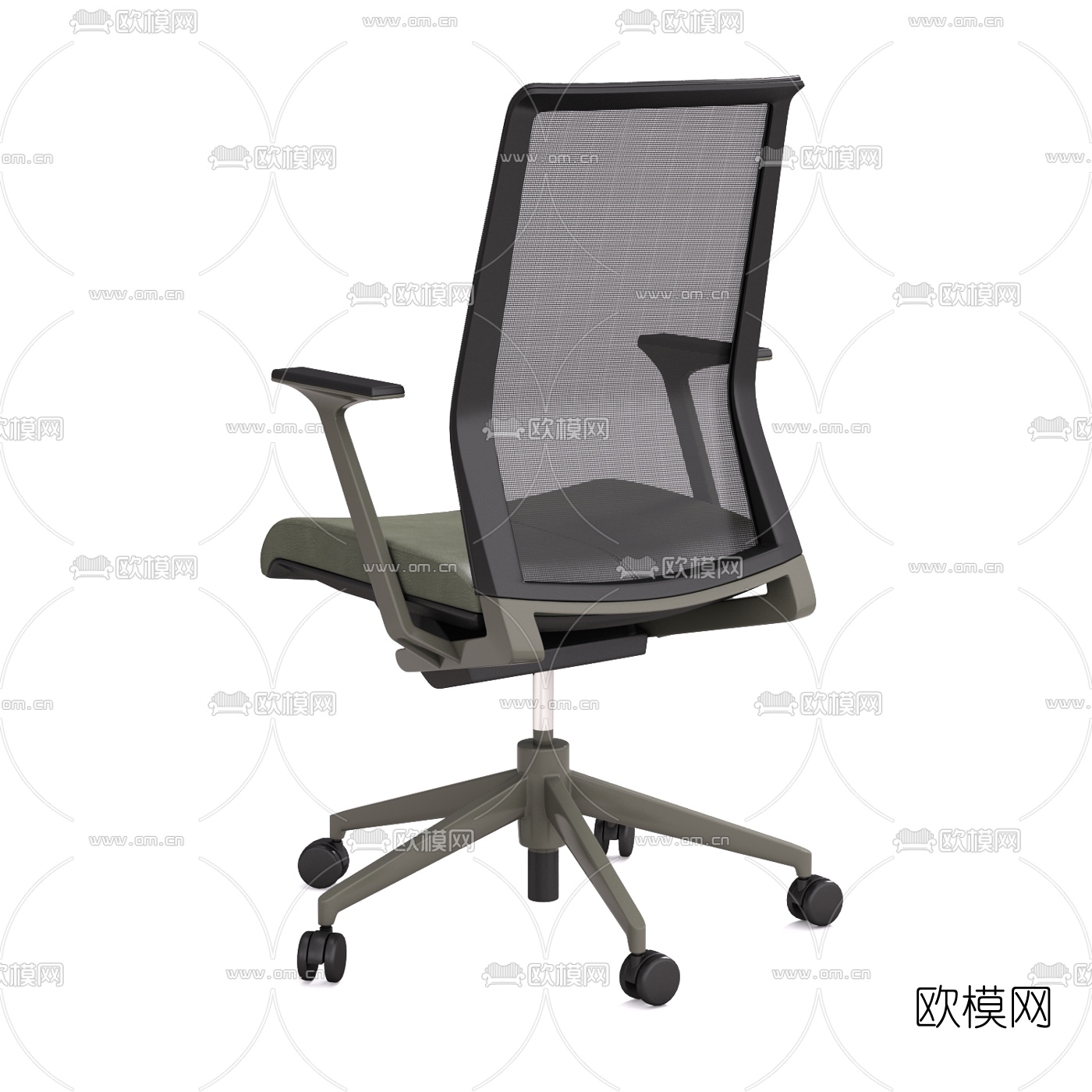 现代办公职员椅3d模型下载（渲染图3）