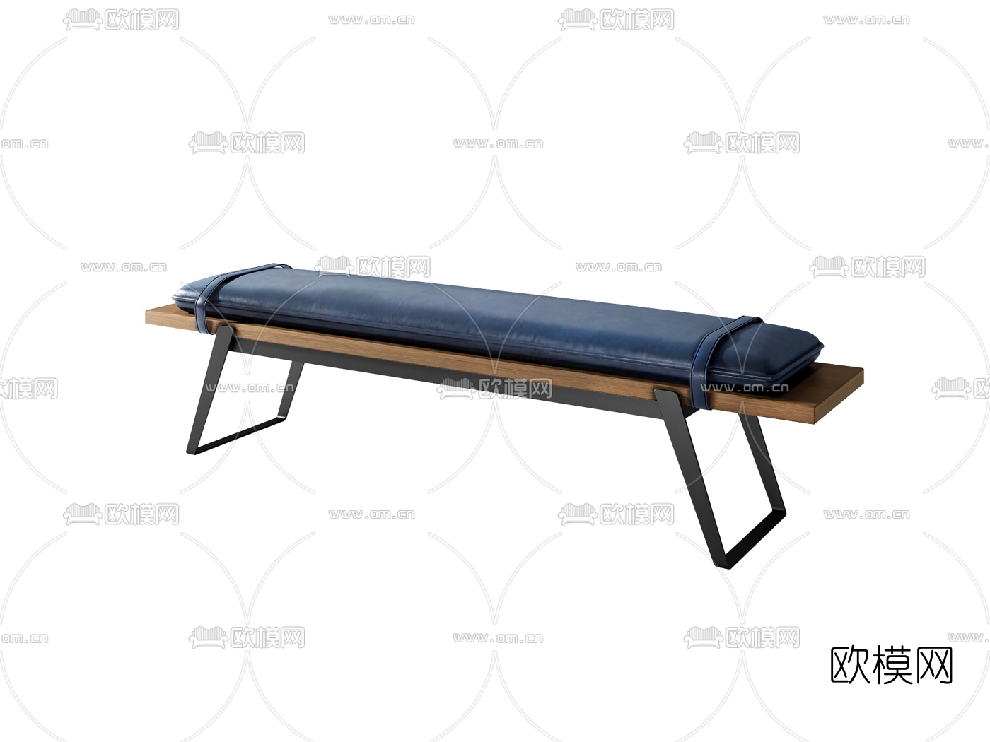 现代床尾凳3d模型下载（渲染图1）